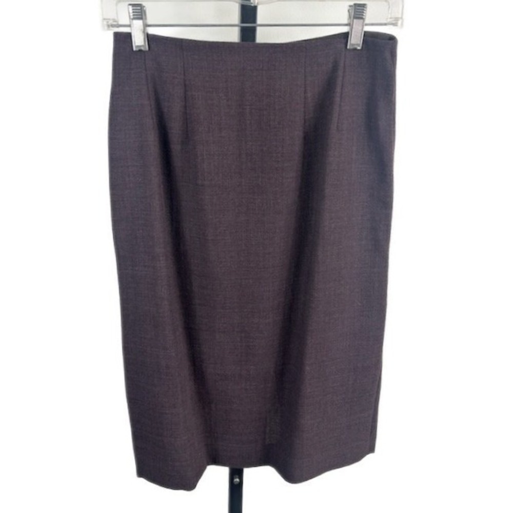 WORTH Pencil Skirt Women's Size 2 Dark Purple‎ 100% Wool Career Workwear Classic
